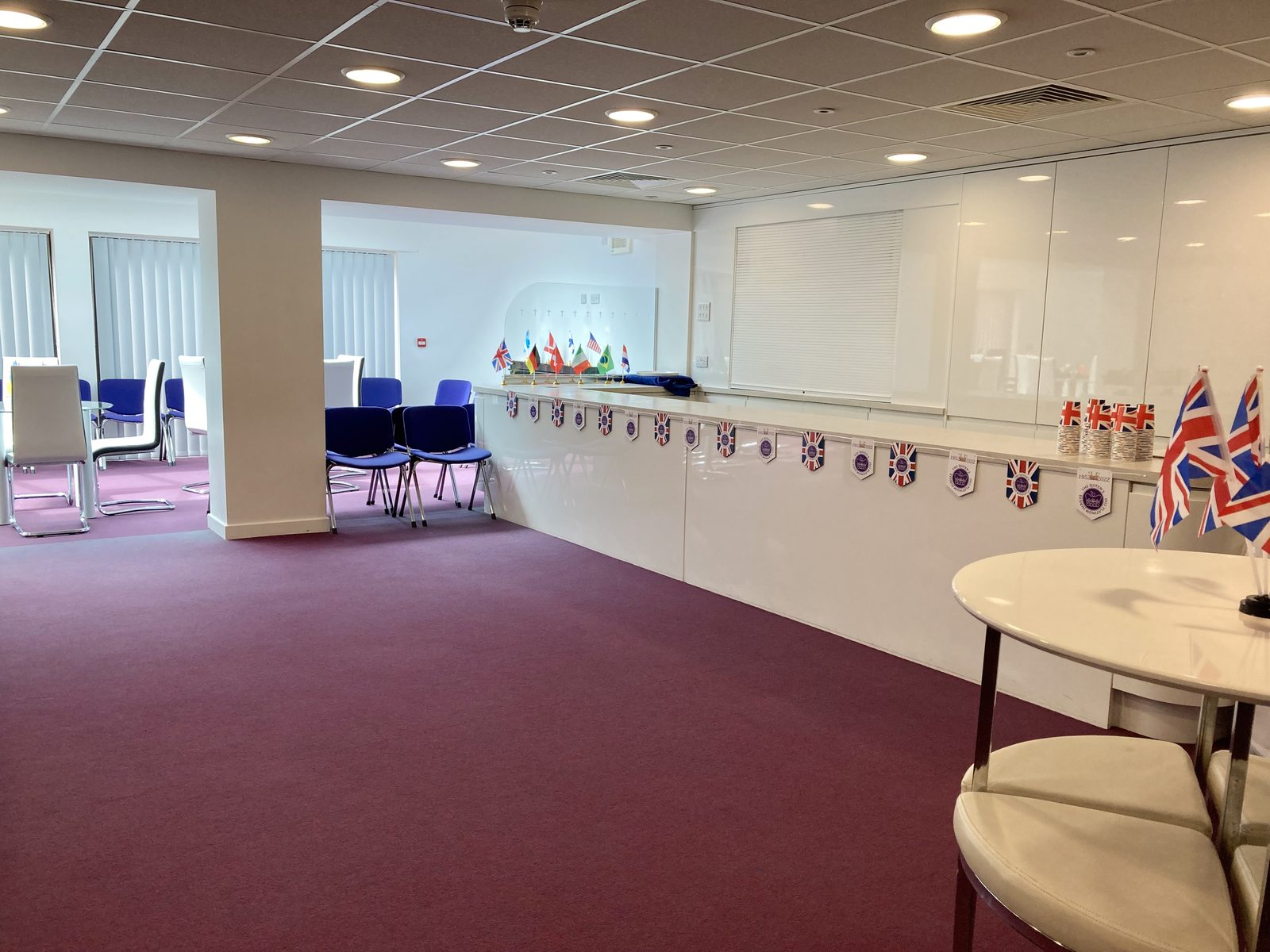 Serving counter along one wall of The Multifunctional Room